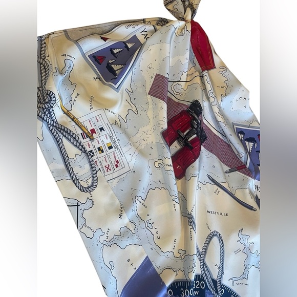 Vintage Ralph Lauren Silk Nautical Scarf Print Wrap Skirt Yacht 90s 8 EUC - Picture 8 of 12